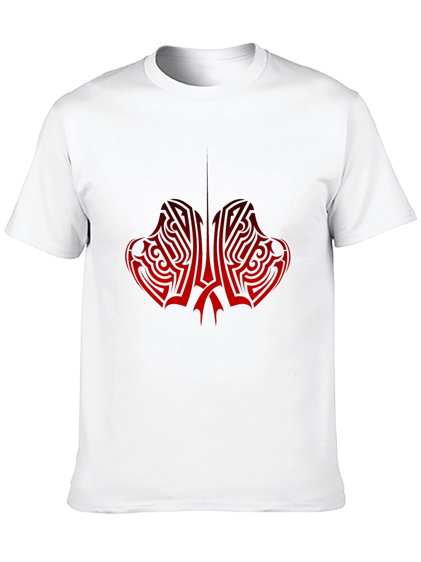 Tribal Red Graphic Black T-Shirt
