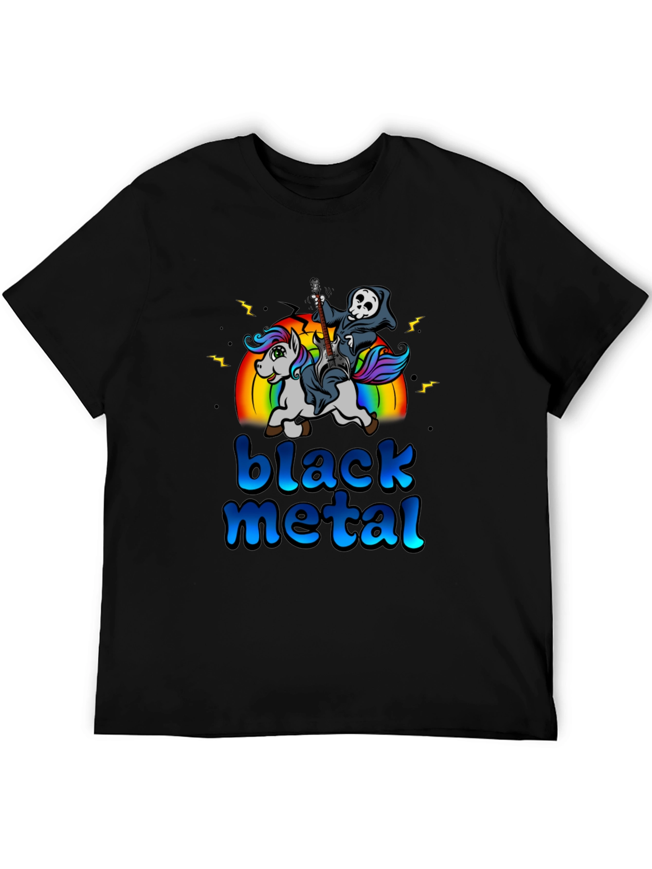 Black Metal Unicorn Graphic T-Shirt