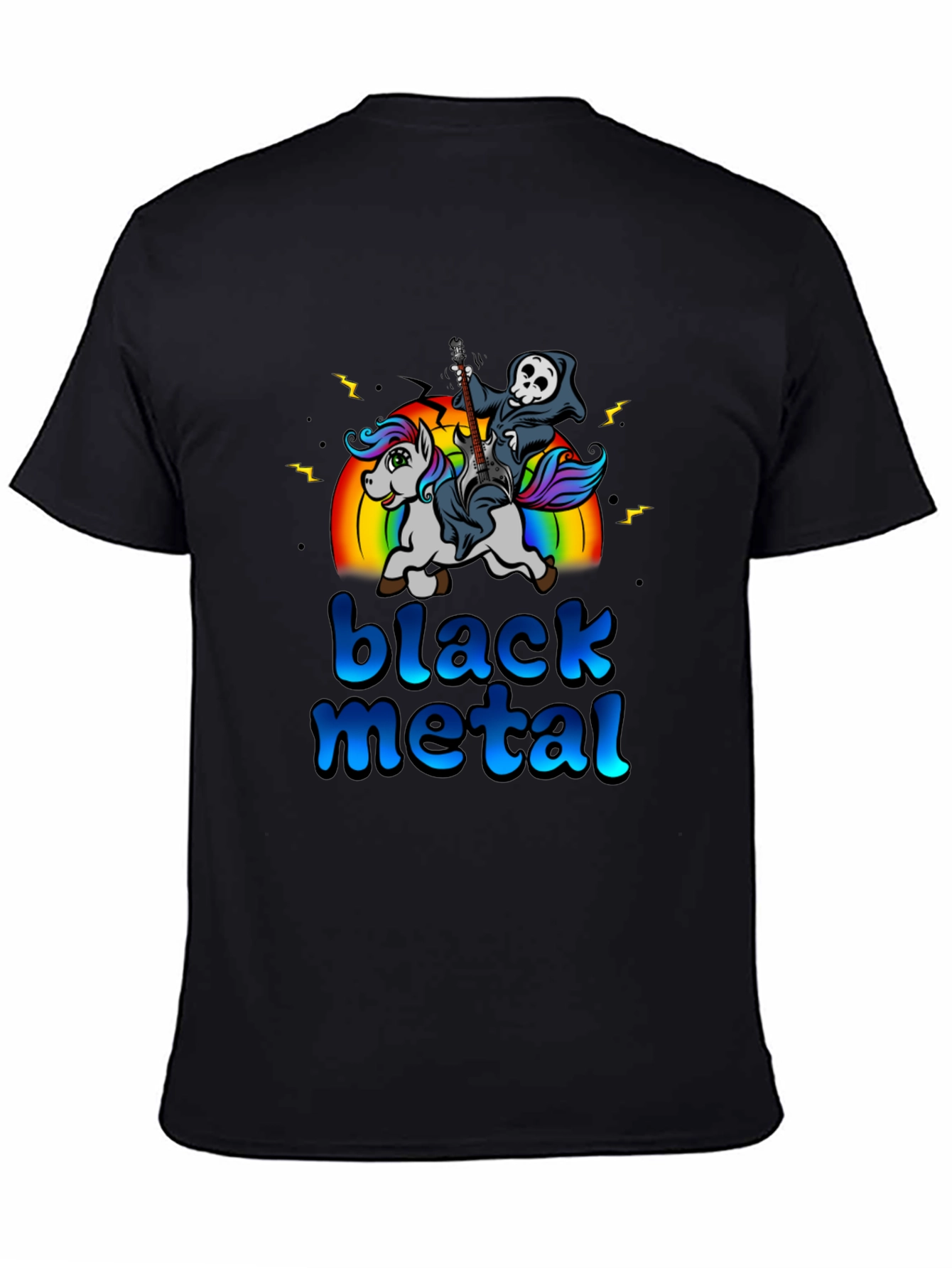 Black Metal Unicorn Graphic T-Shirt