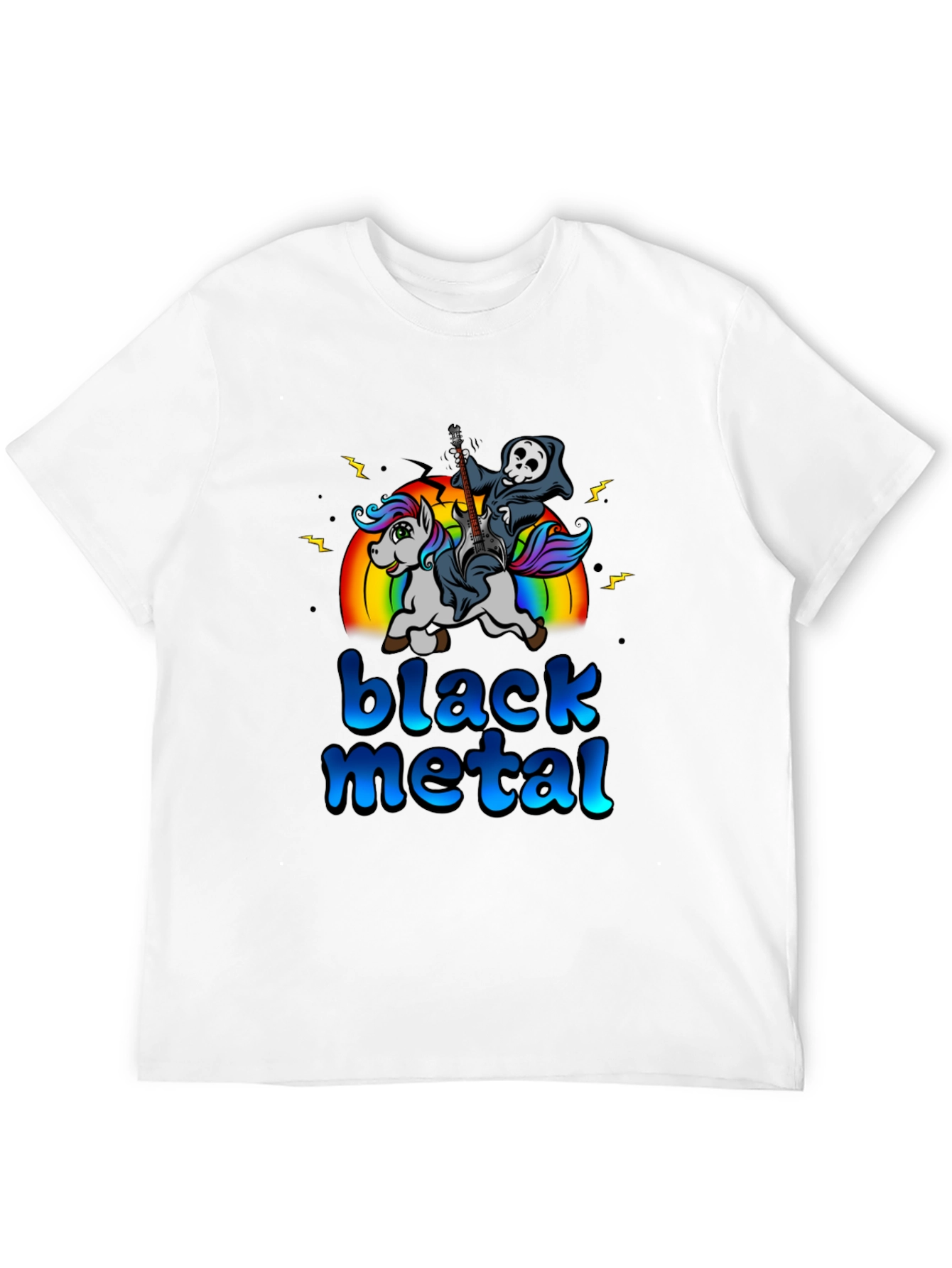Black Metal Unicorn Graphic T-Shirt