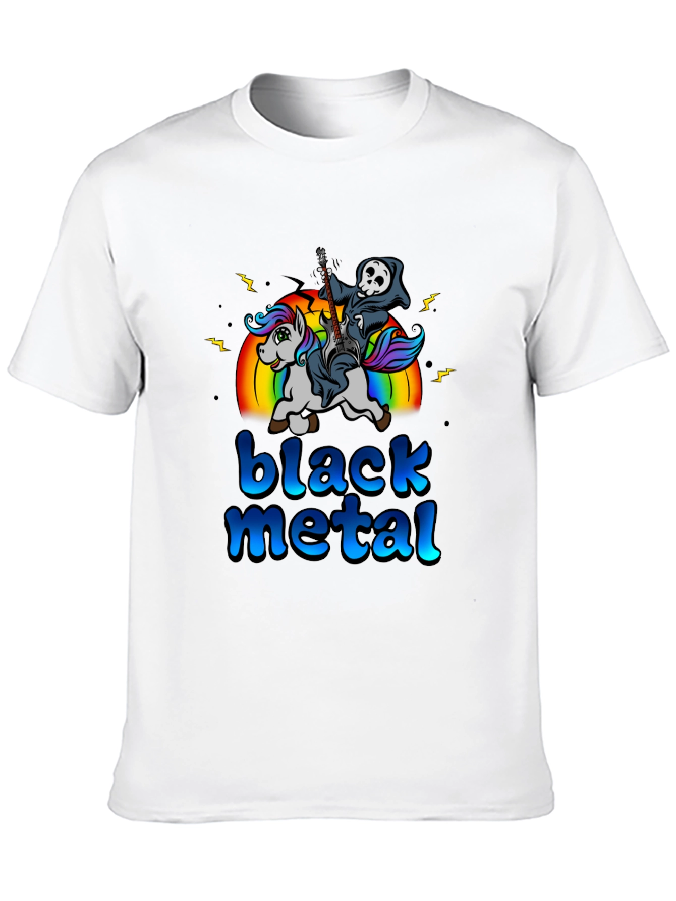 Black Metal Unicorn Graphic T-Shirt