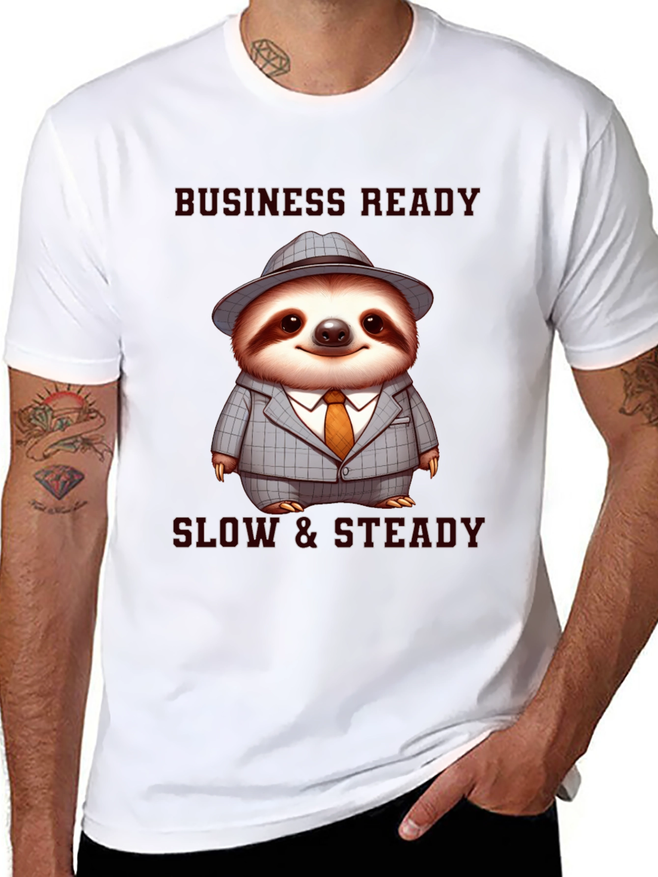 Business Ready Sloth T-Shirt - Slow & Steady Wins!
