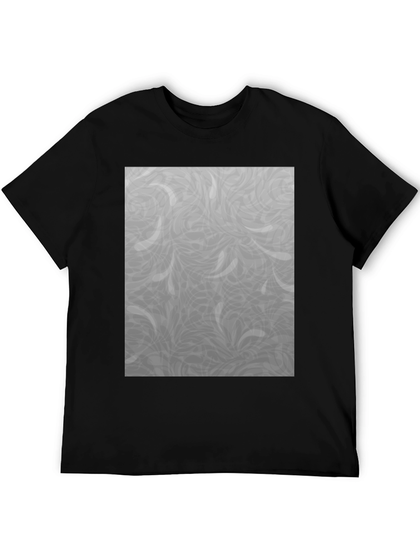 Stylish Black T-Shirt with Grey Pattern