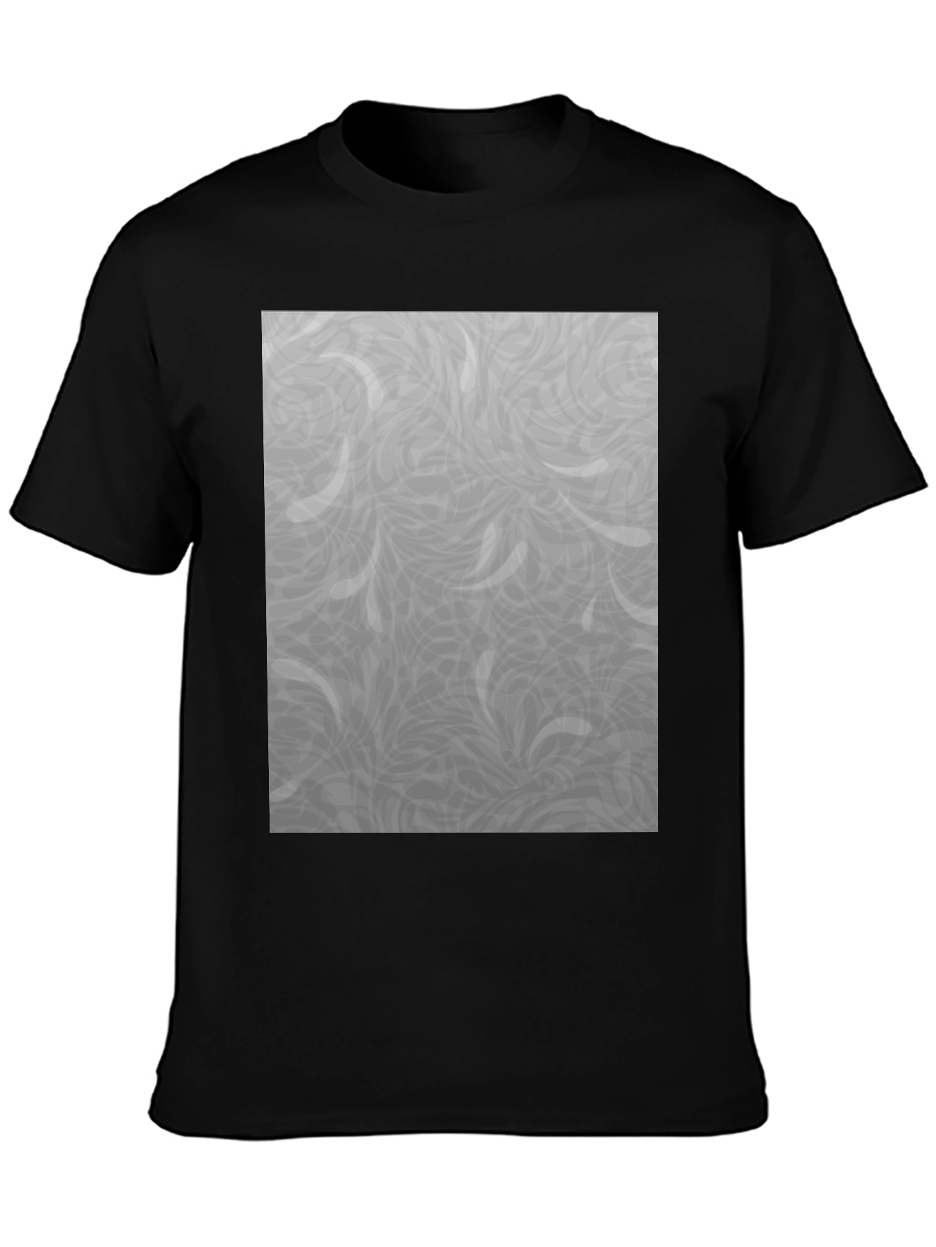 Stylish Black T-Shirt with Grey Pattern
