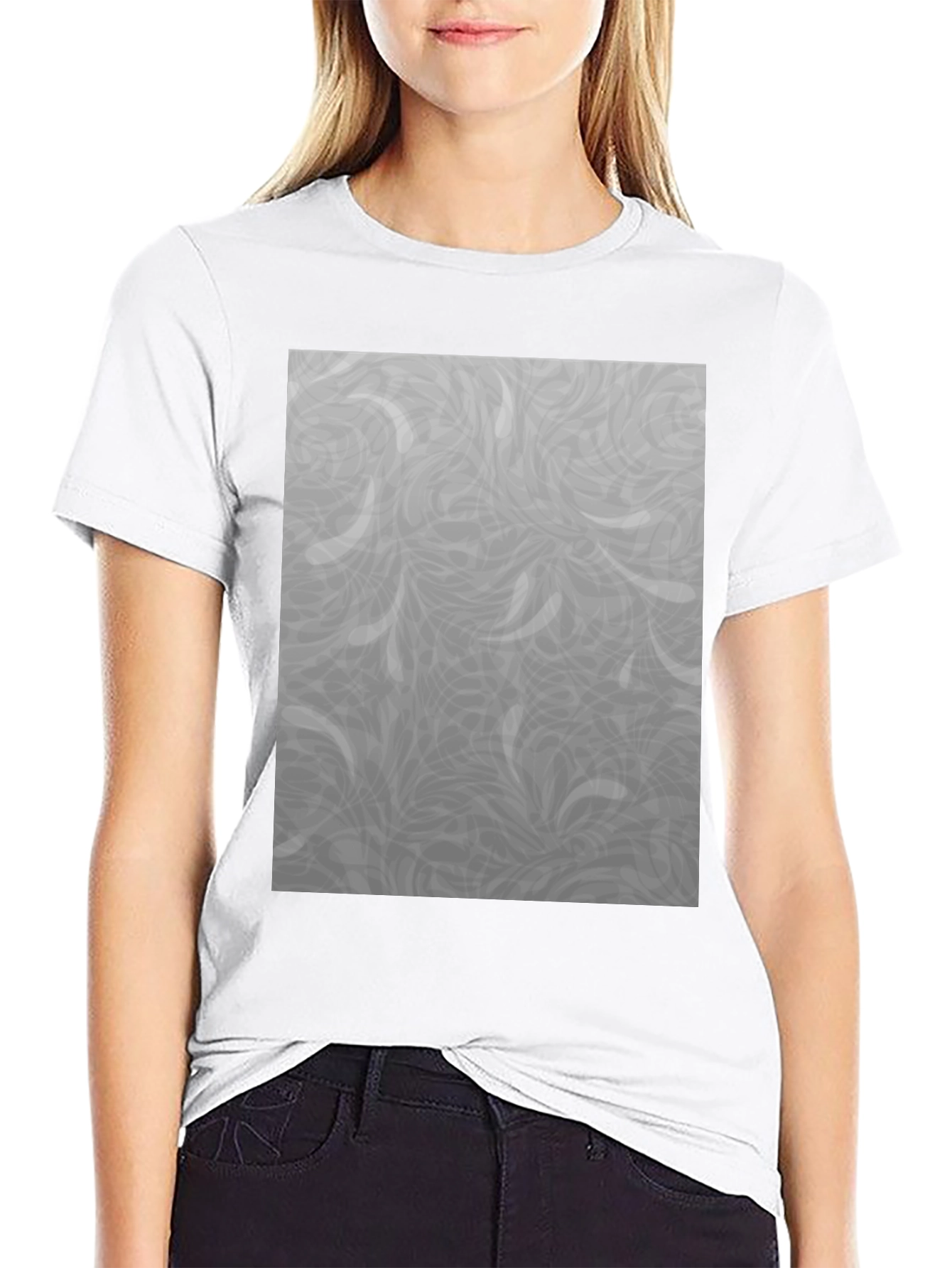 Stylish Black T-Shirt with Grey Pattern