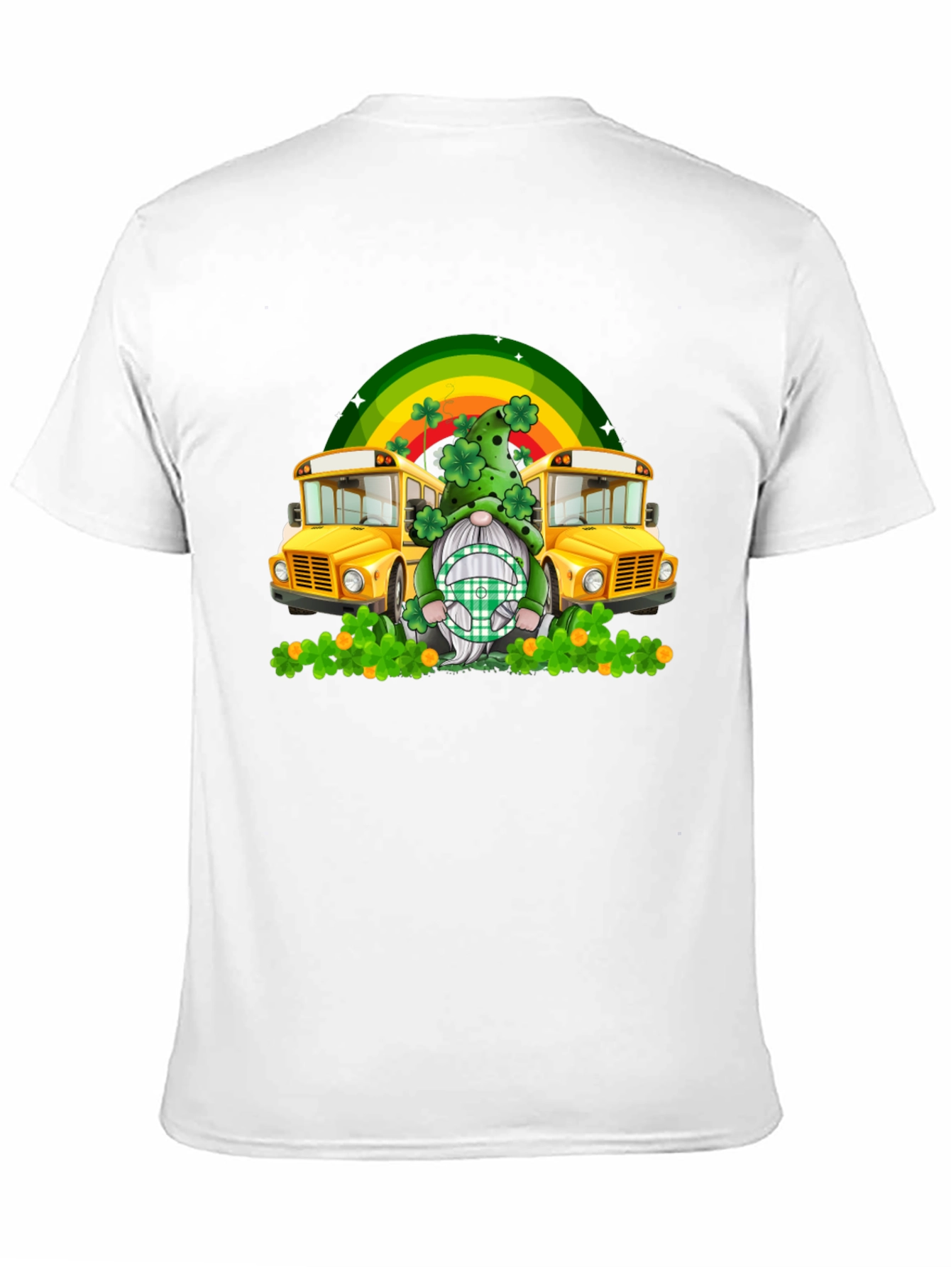 St. Patricks Day Gnome School Bus T-Shirt