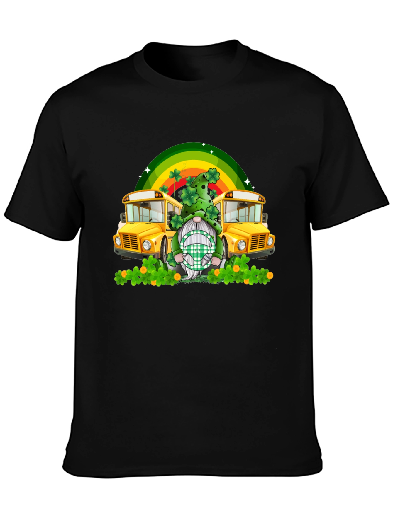 St. Patricks Day Gnome School Bus T-Shirt