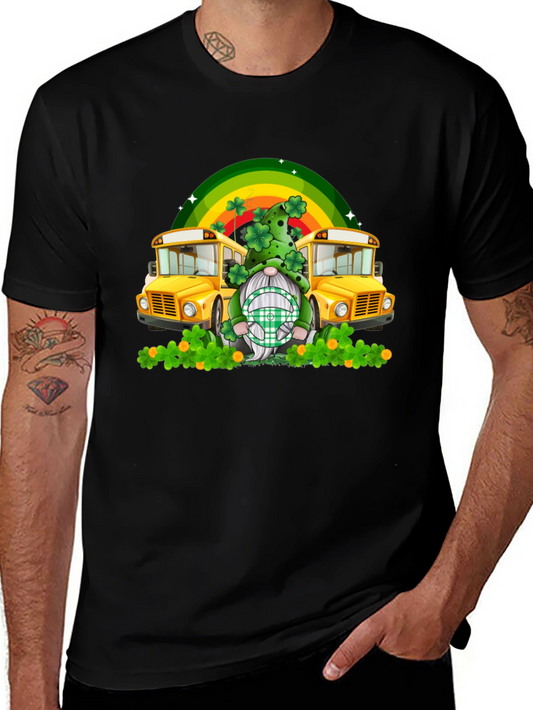 St. Patricks Day Gnome School Bus T-Shirt
