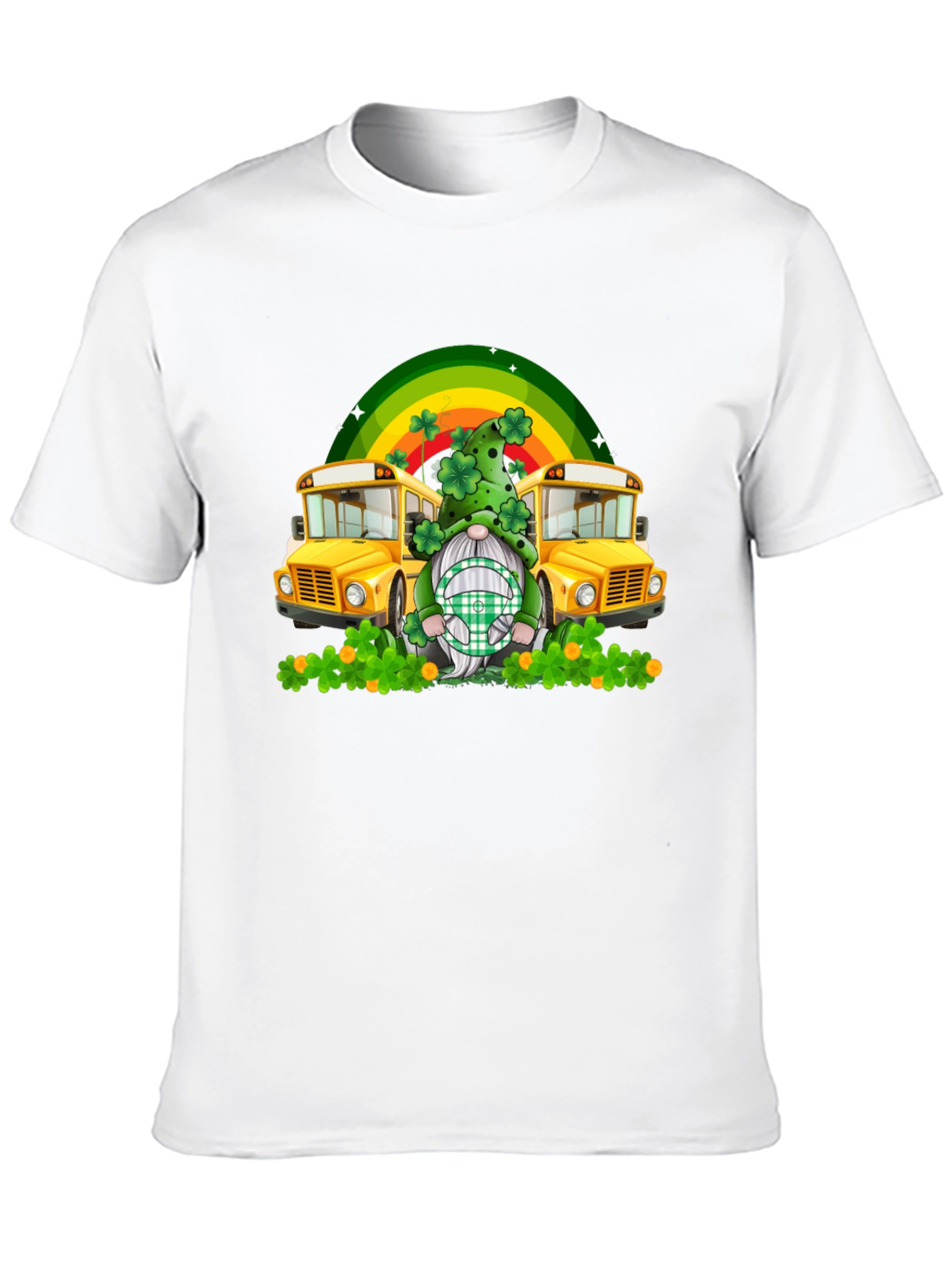 St. Patricks Day Gnome School Bus T-Shirt