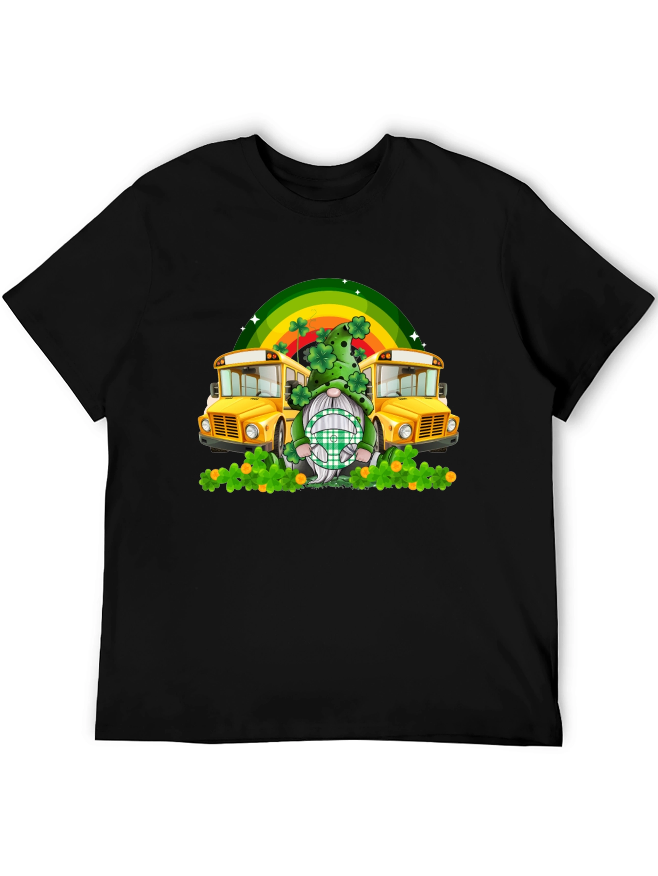 St. Patricks Day Gnome School Bus T-Shirt