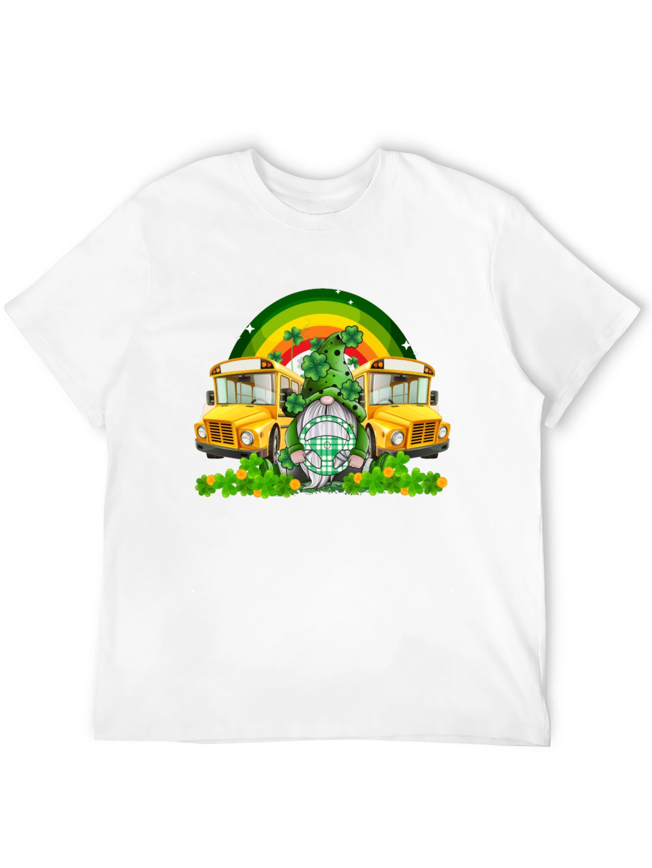 St. Patricks Day Gnome School Bus T-Shirt