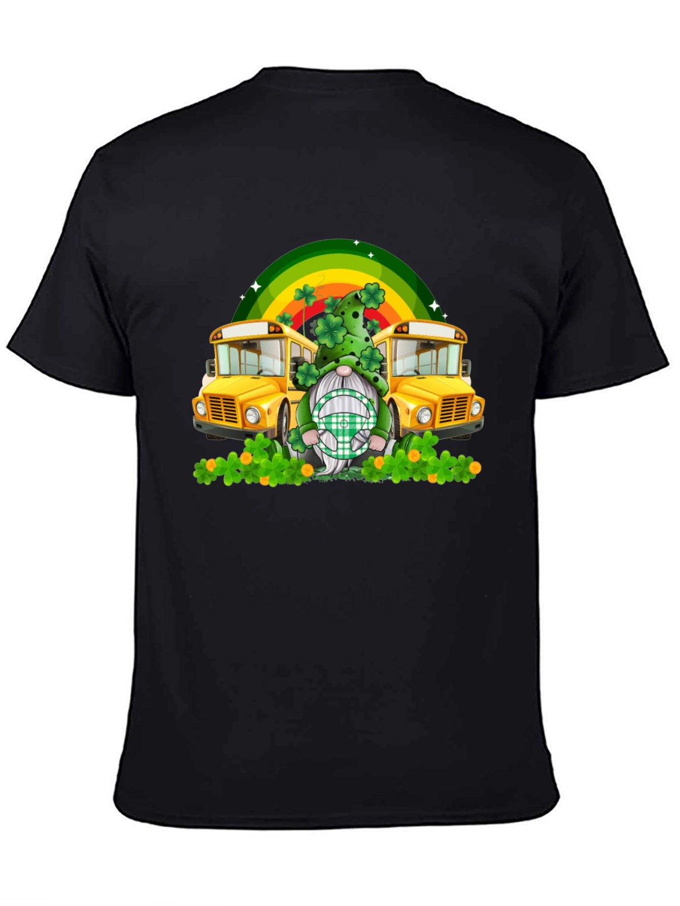 St. Patricks Day Gnome School Bus T-Shirt