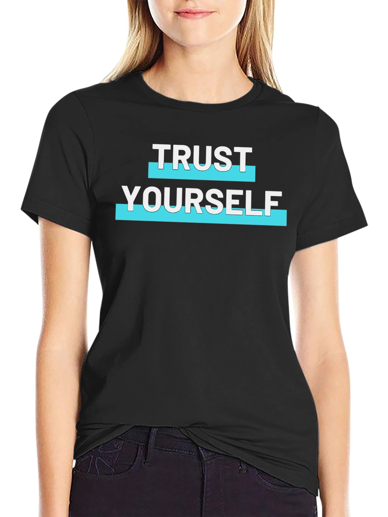 Trust Yourself Graphic Print Mens Black T-Shirt