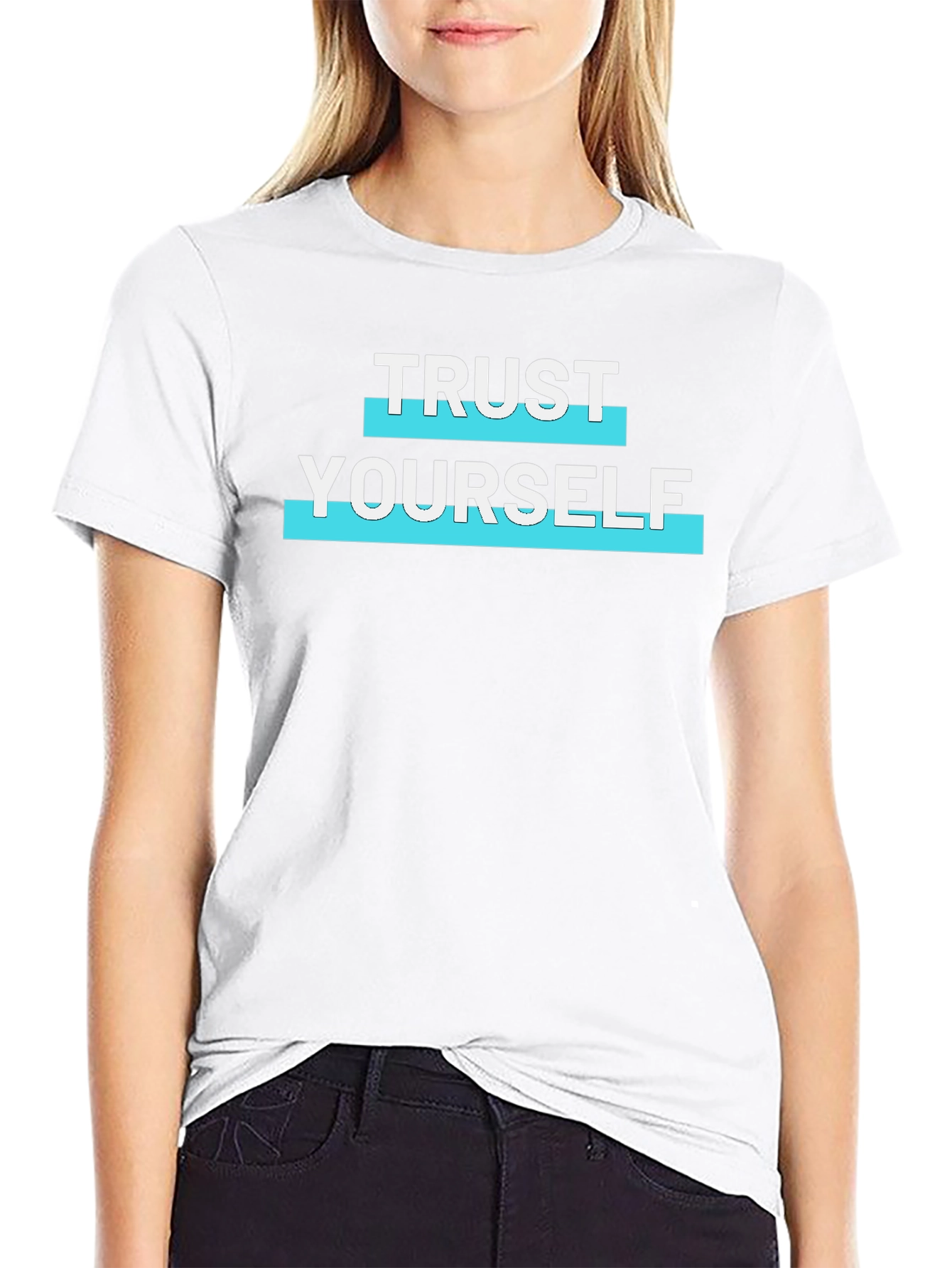 Trust Yourself Graphic Print Mens Black T-Shirt
