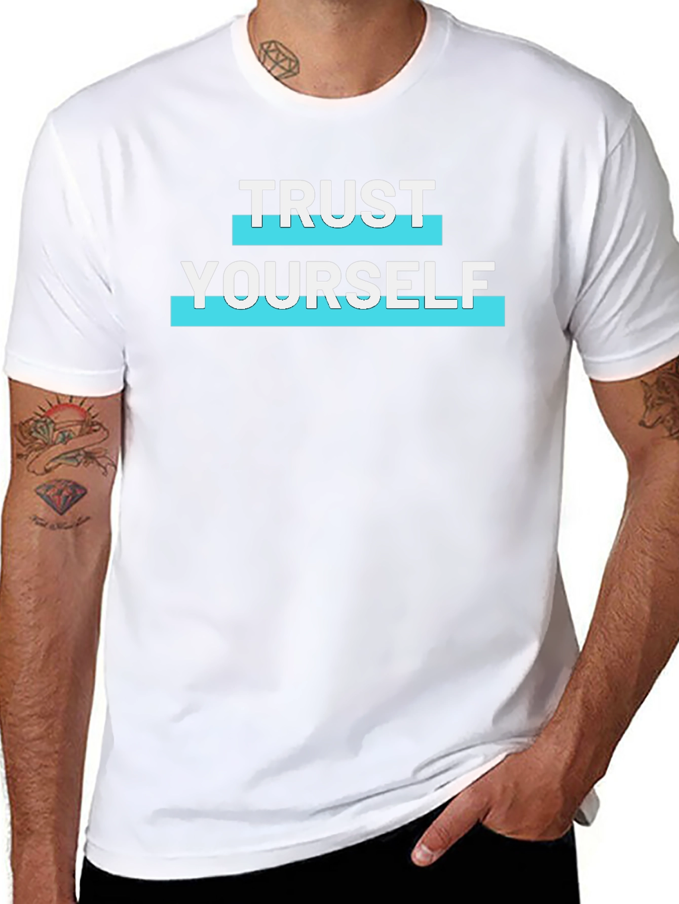 Trust Yourself Graphic Print Mens Black T-Shirt