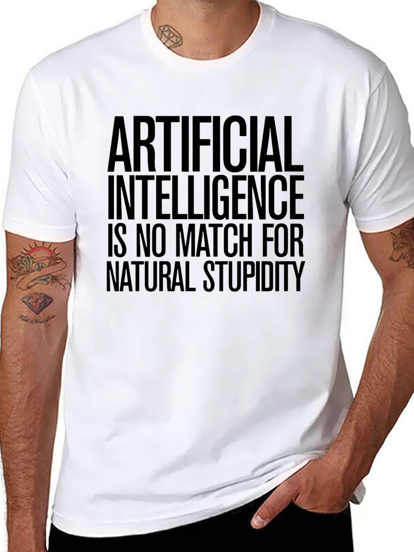 Artificial Intelligence vs Natural Stupidity T-Shirt