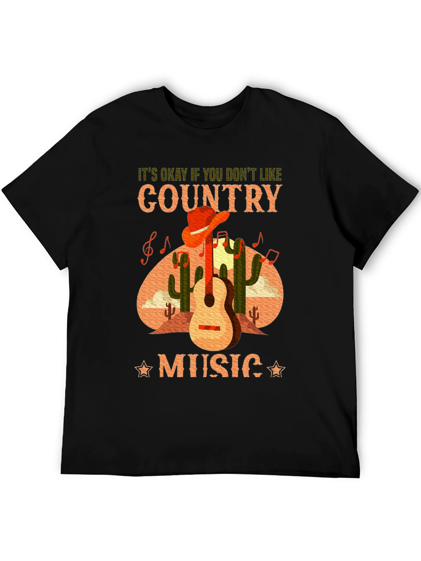Country Music T-Shirt Guitar Cactus Tee