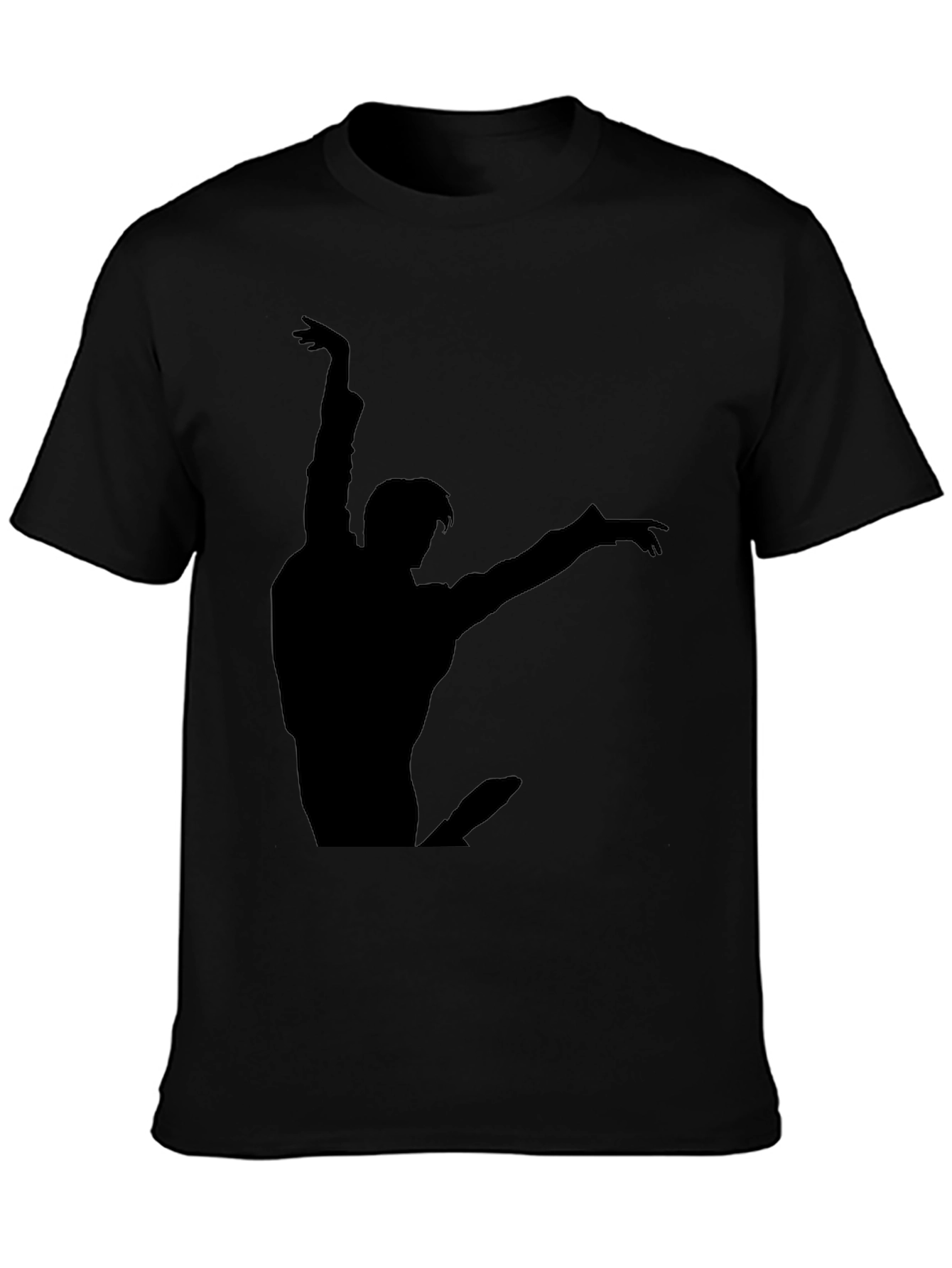 Ballet Dancer Graphic Tee - Black Cotton Casual T-Shirt