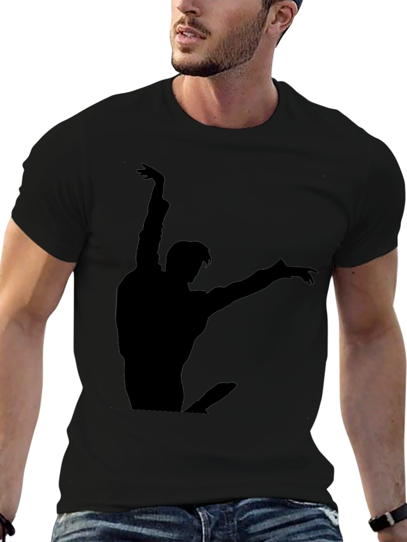 Ballet Dancer Graphic Tee - Black Cotton Casual T-Shirt