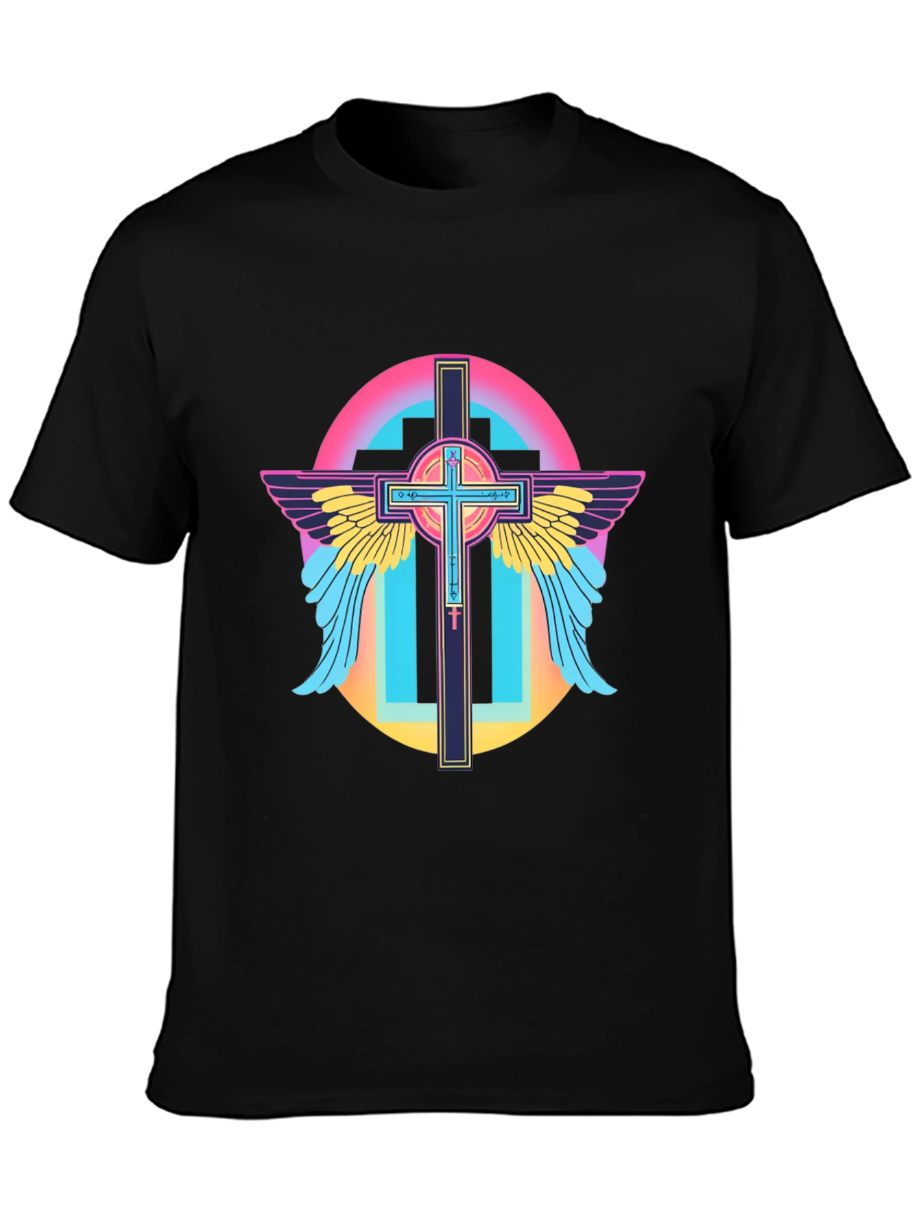 Retro Cross Wings Graphic T-Shirt