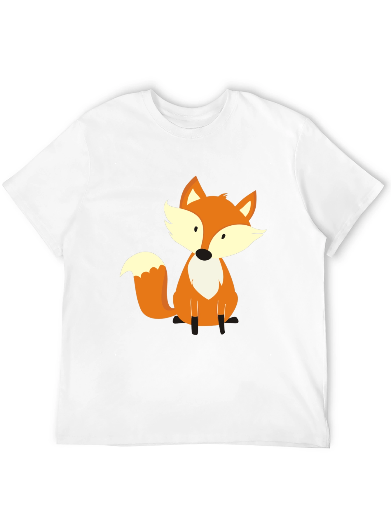 Cute Fox Graphic Tee - Soft Black T-Shirt