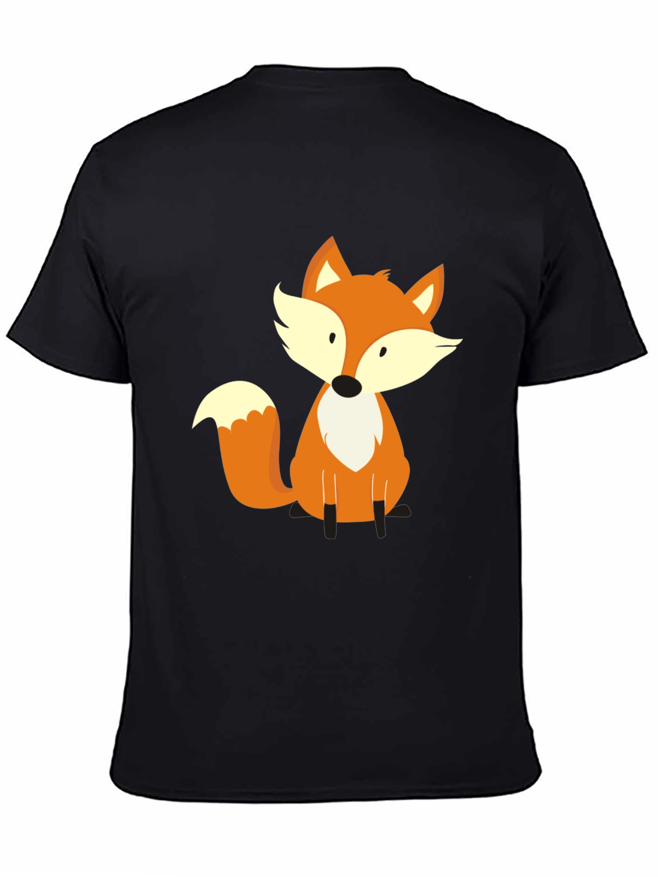 Cute Fox Graphic Tee - Soft Black T-Shirt