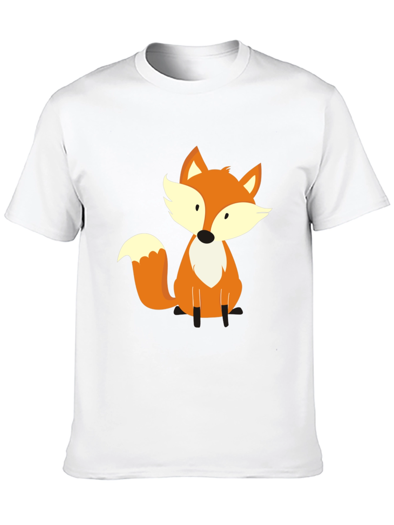 Cute Fox Graphic Tee - Soft Black T-Shirt