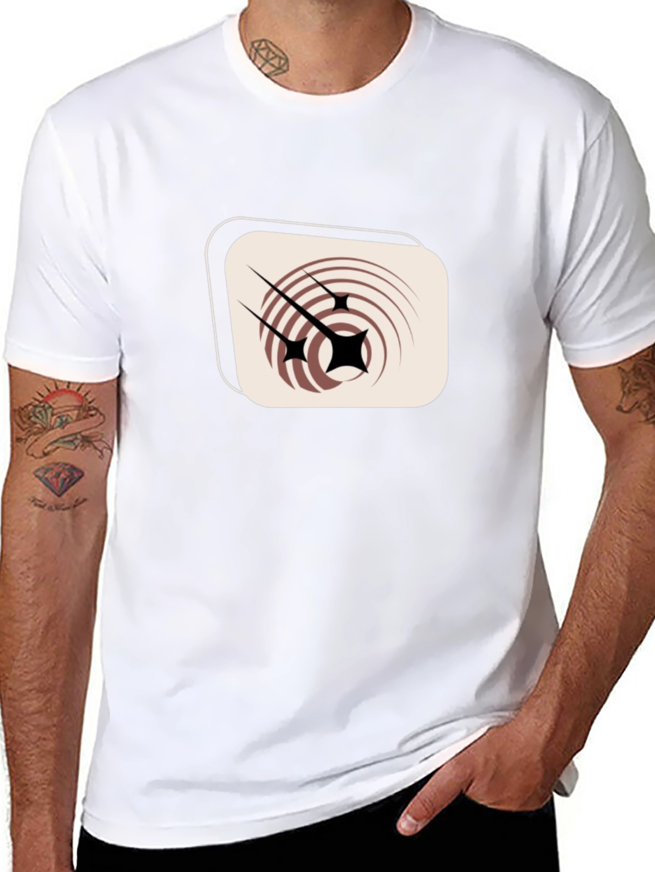 Retro Atomic Starburst Graphic Tee - Black
