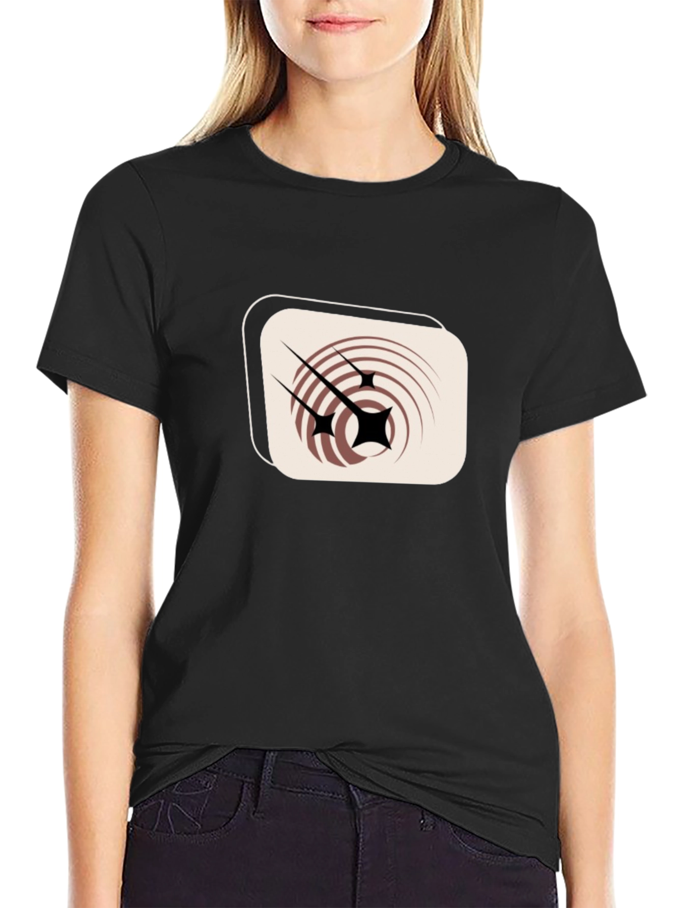 Retro Atomic Starburst Graphic Tee - Black