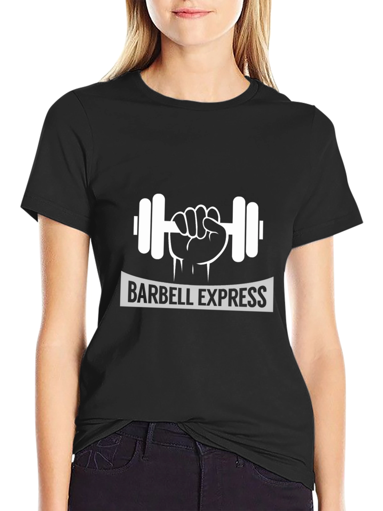 Barbell Express Black Graphic Tee