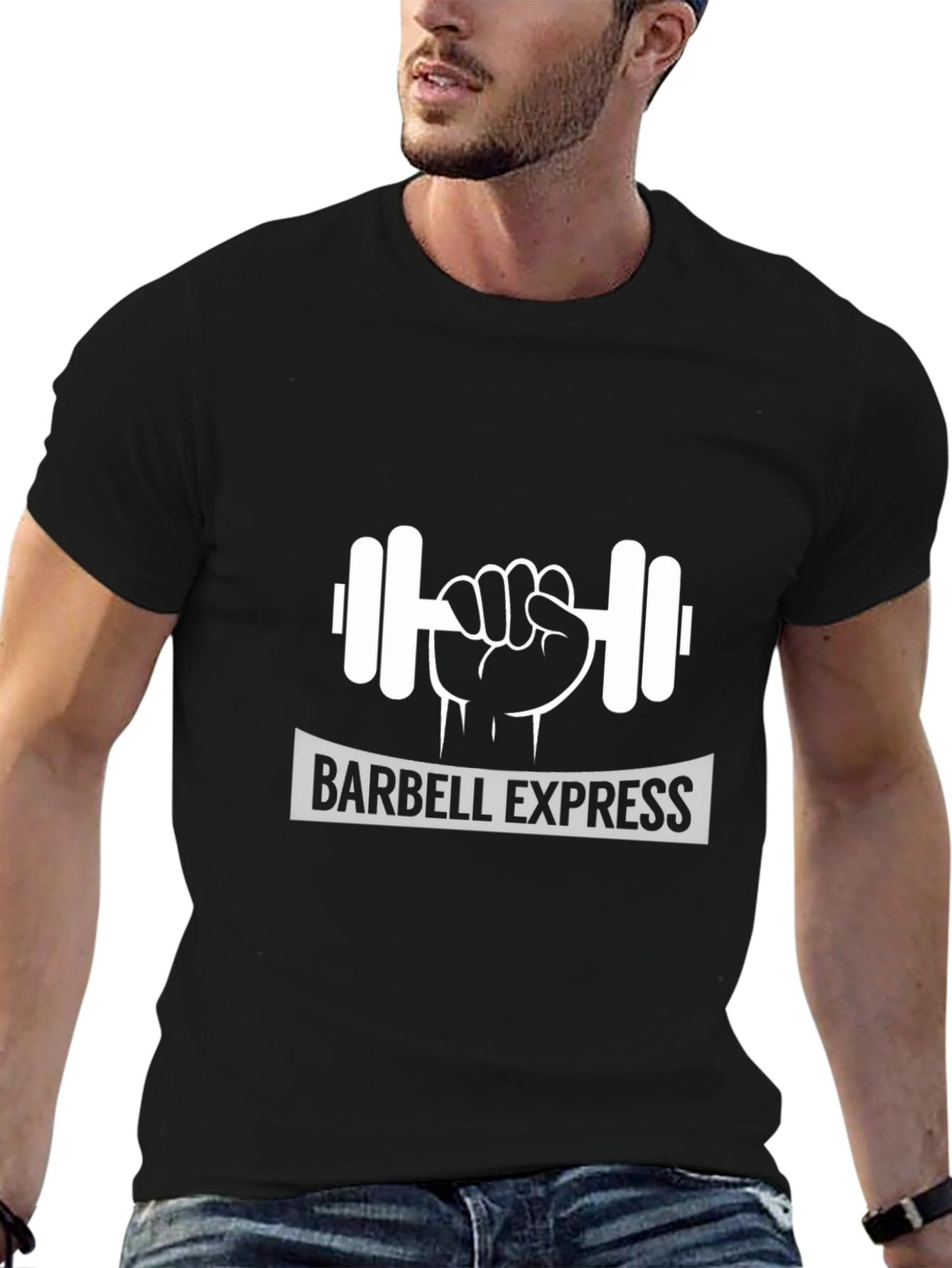 Barbell Express Black Graphic Tee