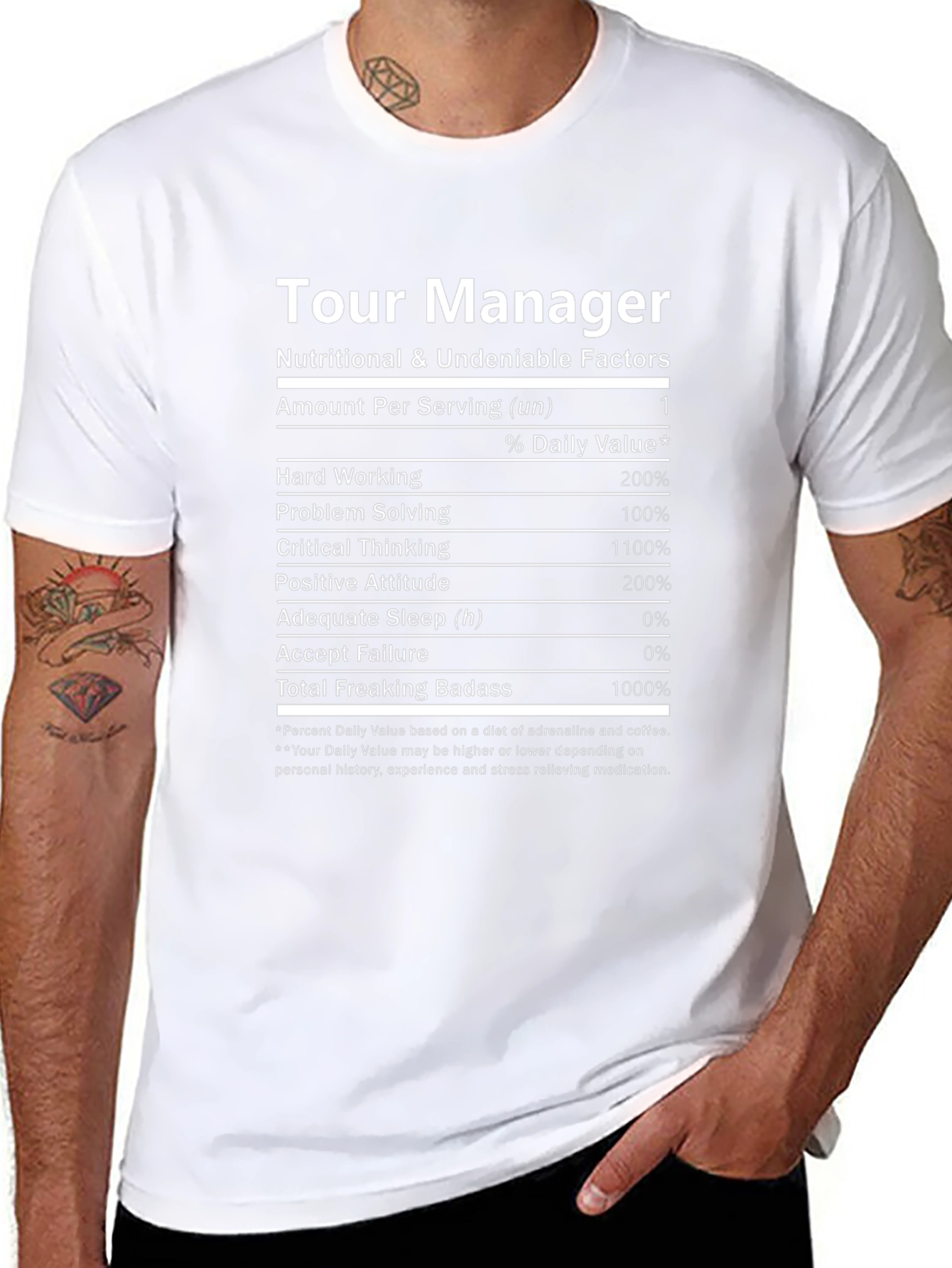 Tour Manager Nutritional Facts T-Shirt