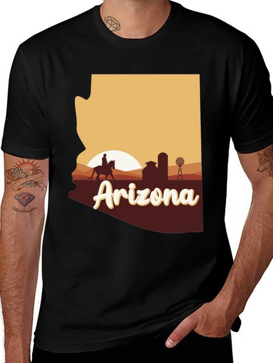 Arizona Graphic T-Shirt - Desert Sunset State Pride Tee