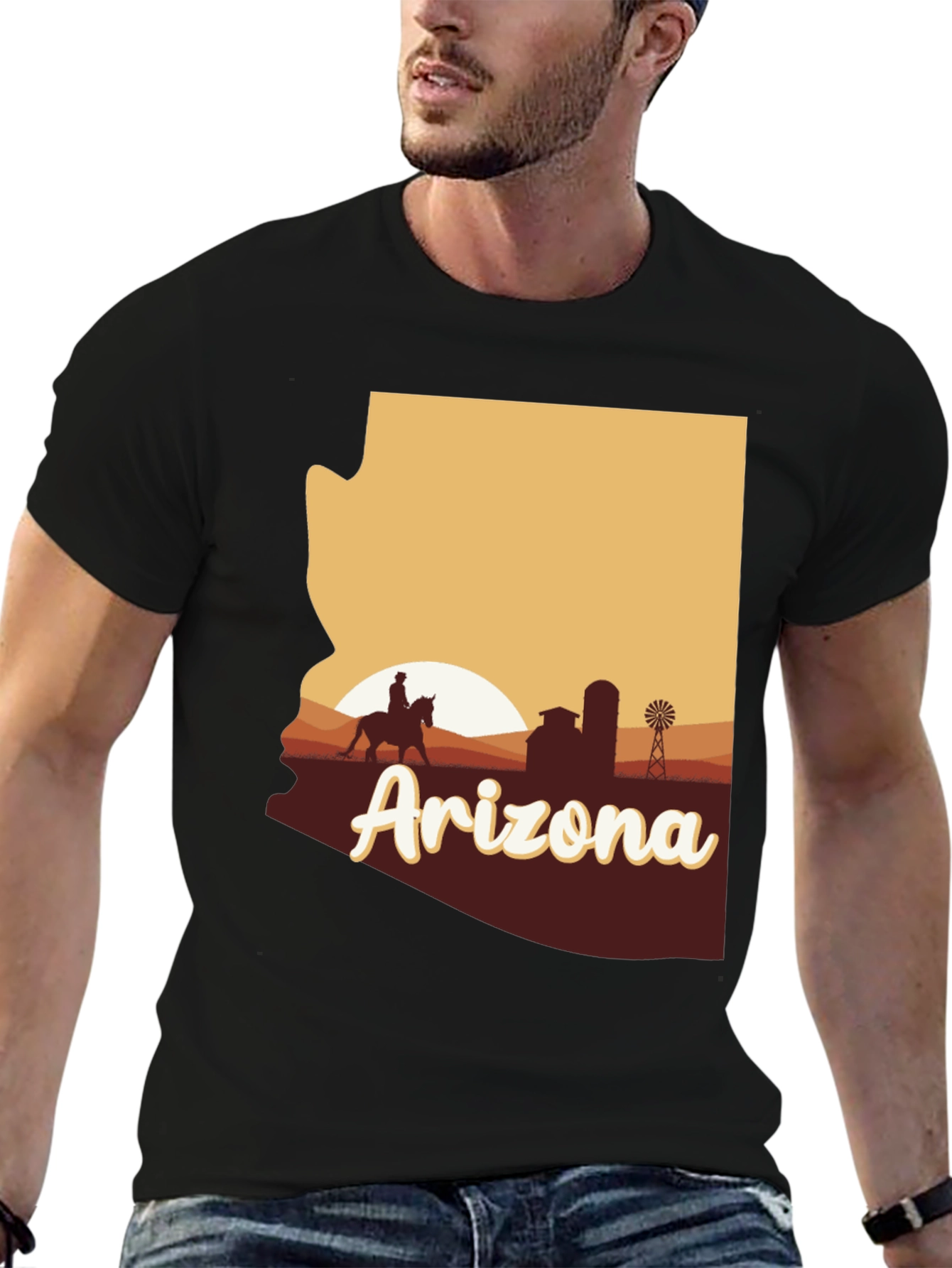 Arizona Graphic T-Shirt - Desert Sunset State Pride Tee