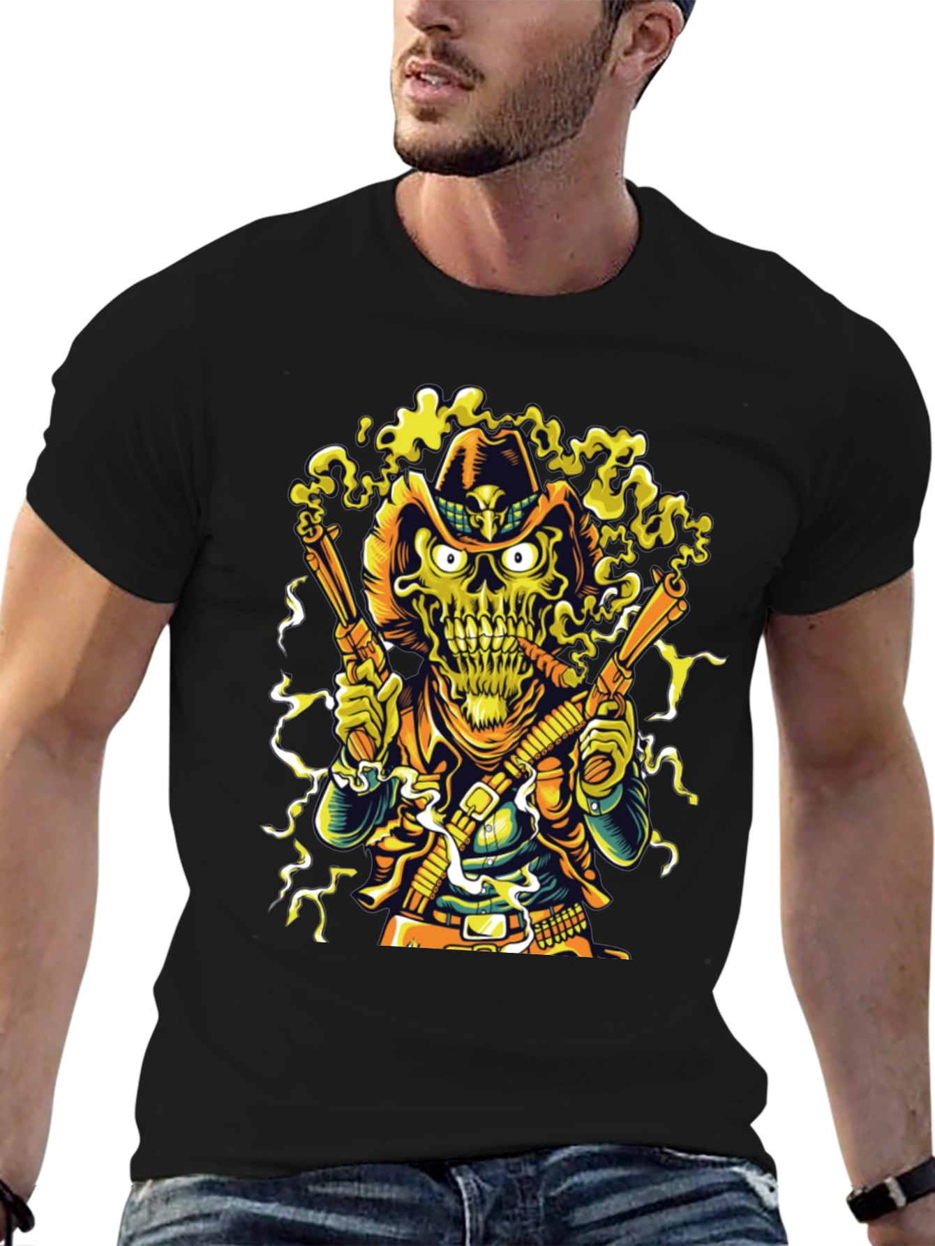 Cowboy Skeleton Graphic T-Shirt