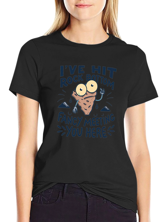 Rock Bottom Graphic Tee - Funny Mens Black T-Shirt