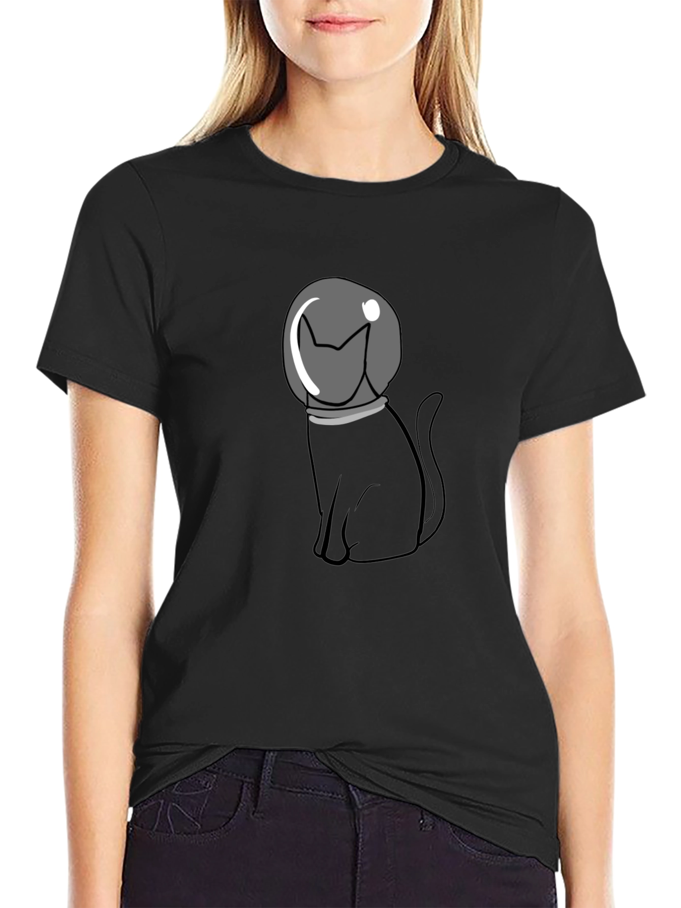 Astronaut Cat Graphic T-Shirt