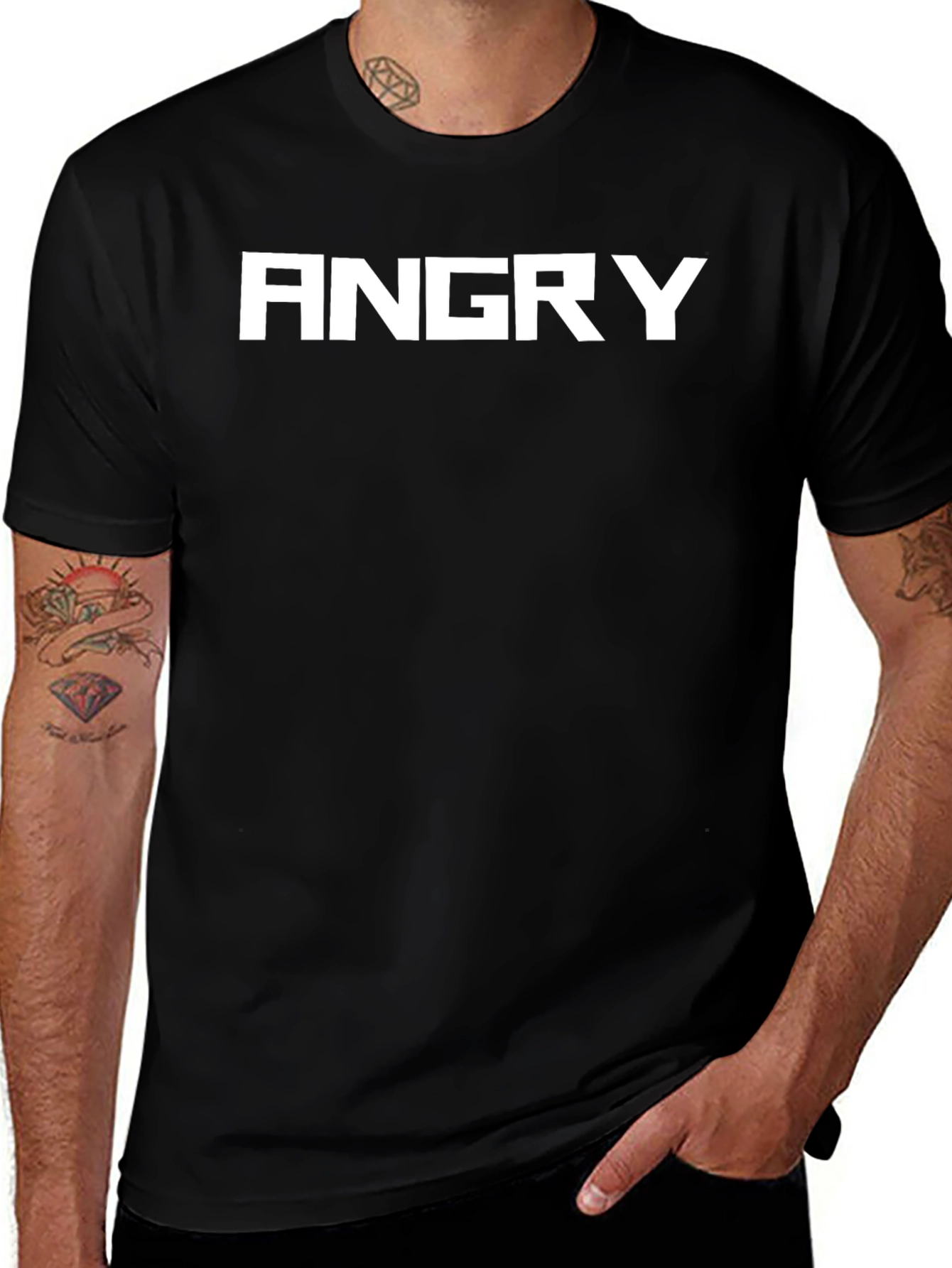Angry Graphic Tee - Bold Black T-Shirt