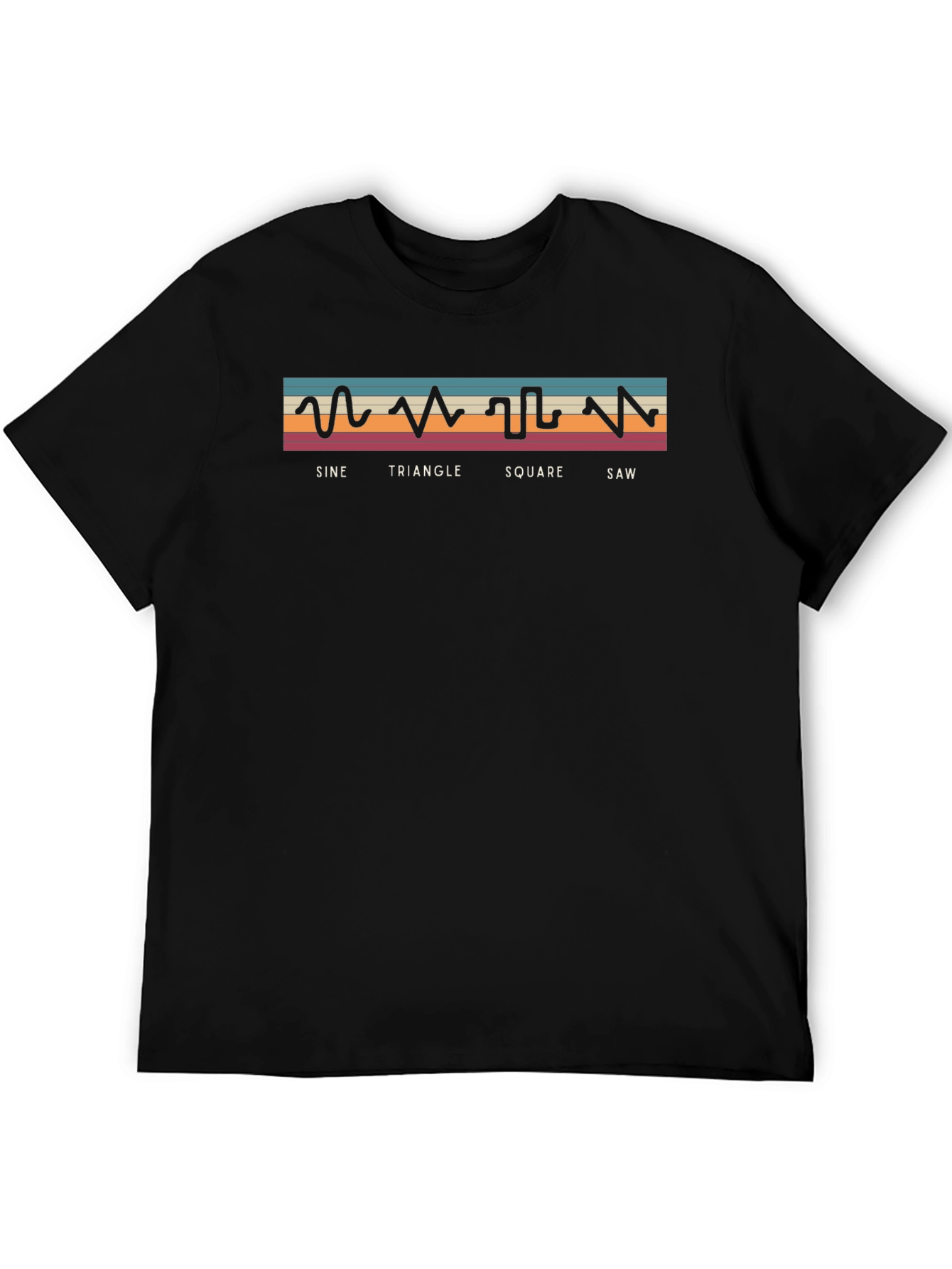 Sine Triangle Square Saw Waveforms Graphic Tee