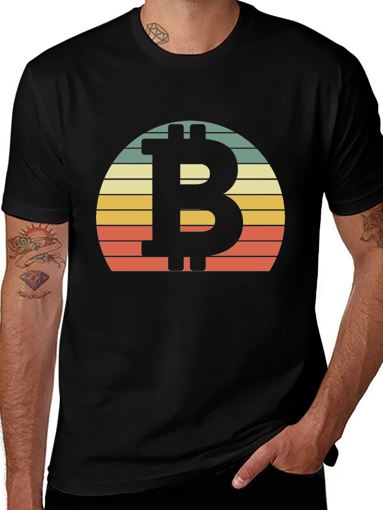 Bitcoin Sunset Graphic Tee - Crypto Retro Style