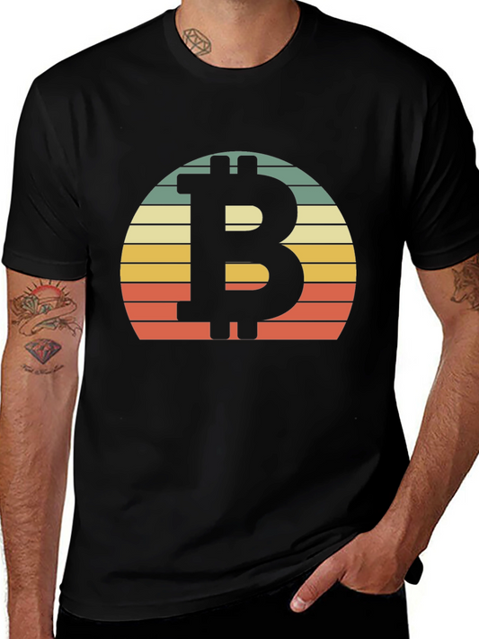 Bitcoin Sunset Graphic Tee - Crypto Retro Style