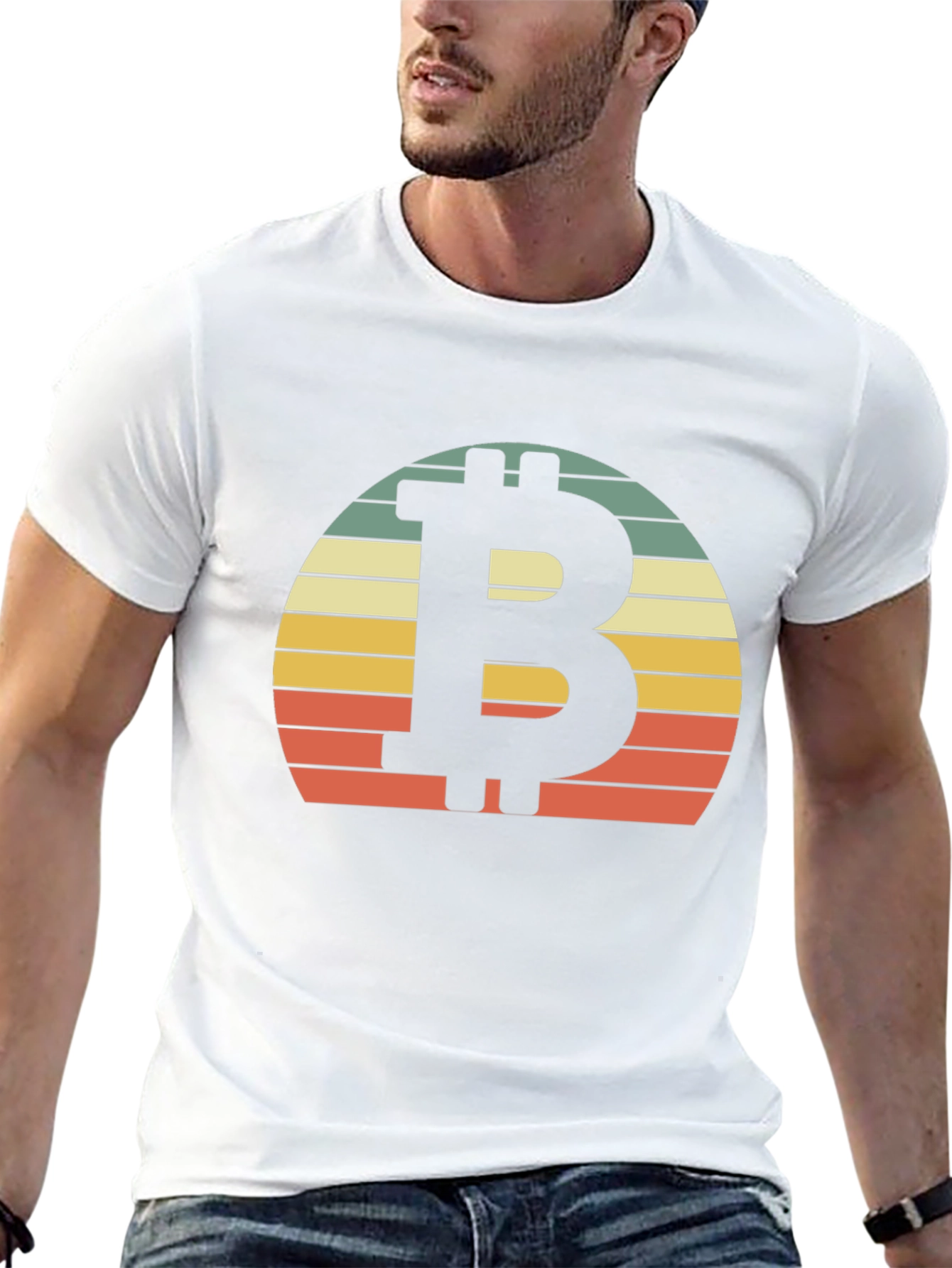 Bitcoin Sunset Graphic Tee - Crypto Retro Style