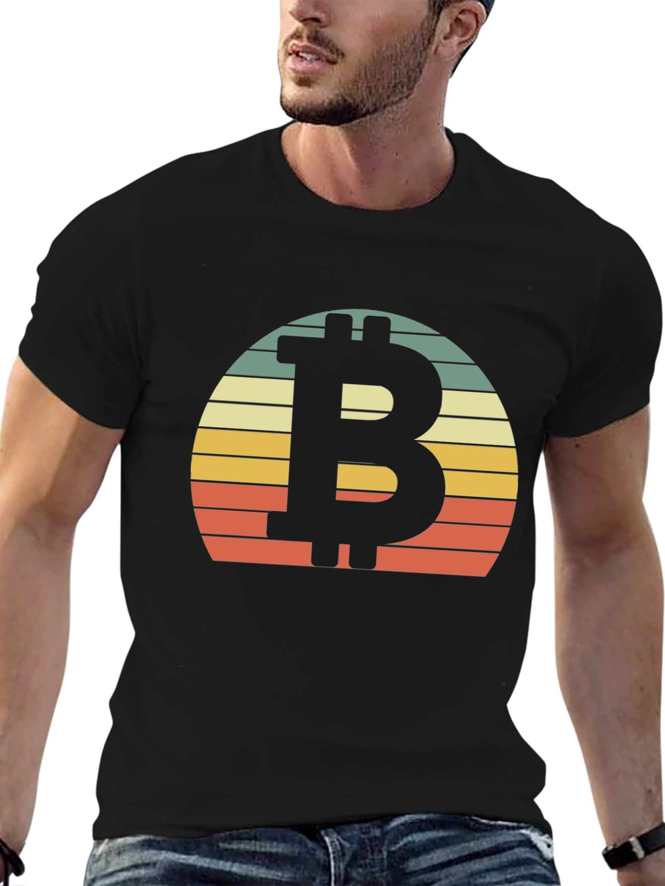 Bitcoin Sunset Graphic Tee - Crypto Retro Style
