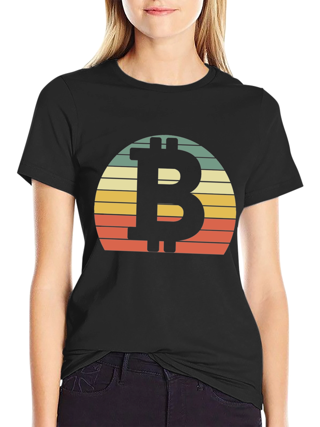 Bitcoin Sunset Graphic Tee - Crypto Retro Style