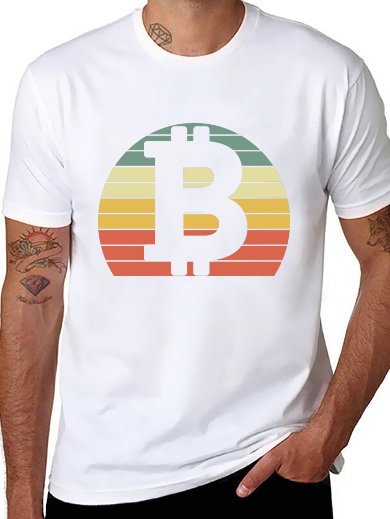 Bitcoin Sunset Graphic Tee - Crypto Retro Style