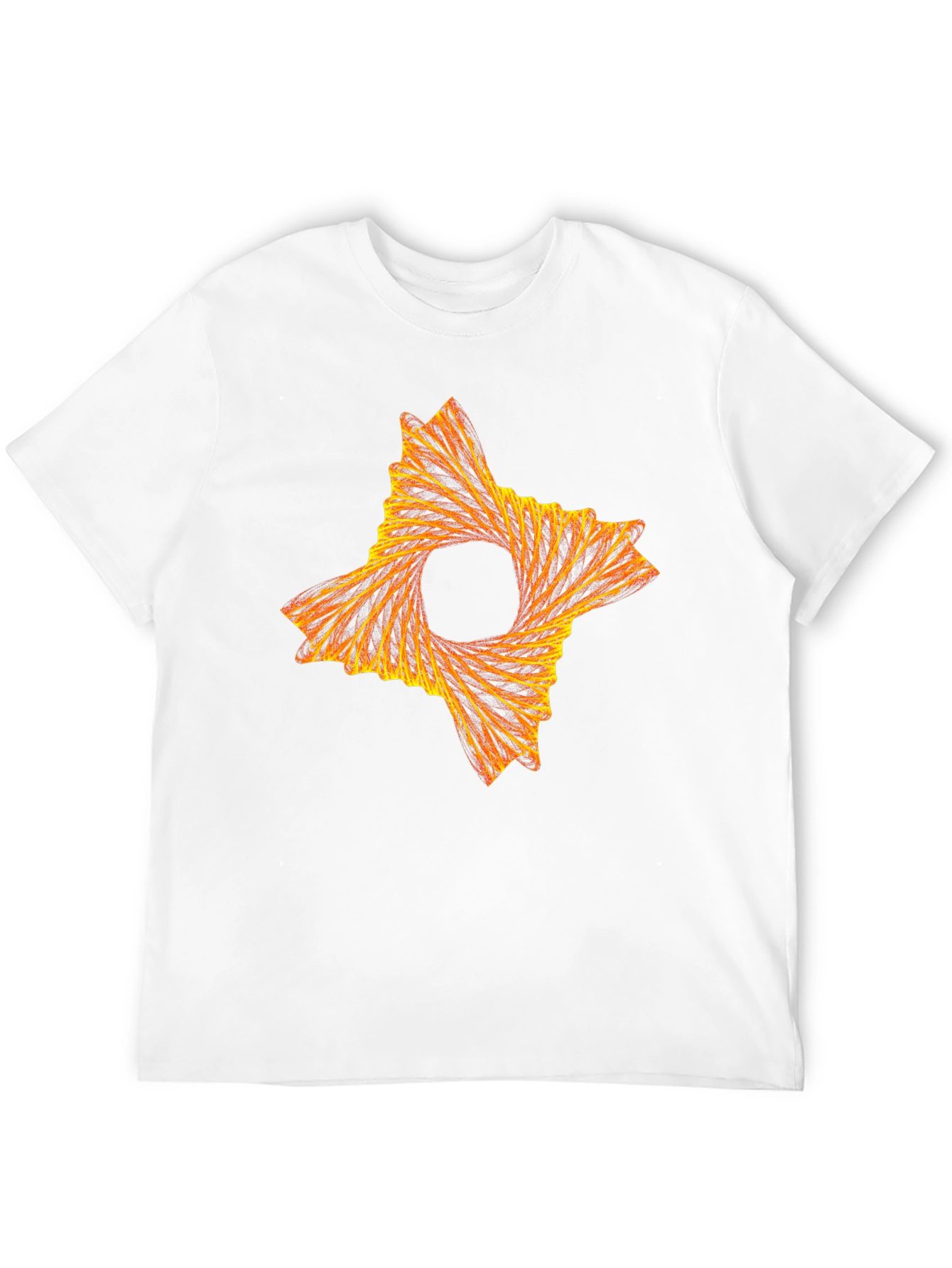 Abstract Fiery Star Graphic Tee - Black Cotton T-Shirt