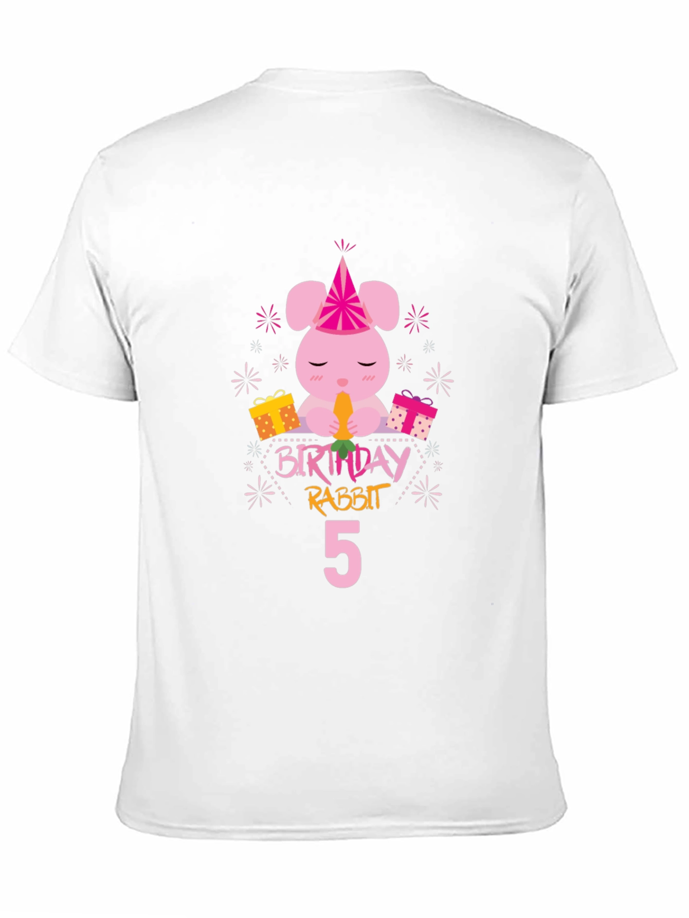Birthday Rabbit 5th Birthday Black T-shirt