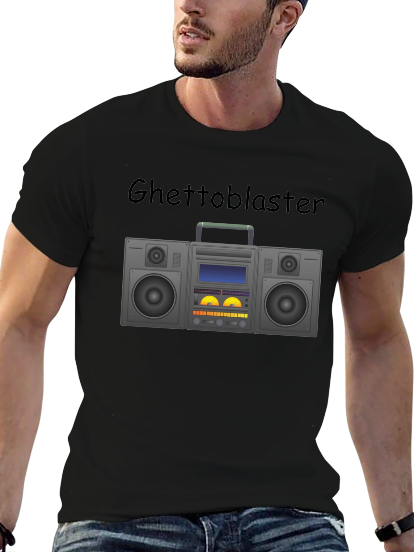 Retro Ghetto Blaster Graphic Tee - Boombox T-Shirt