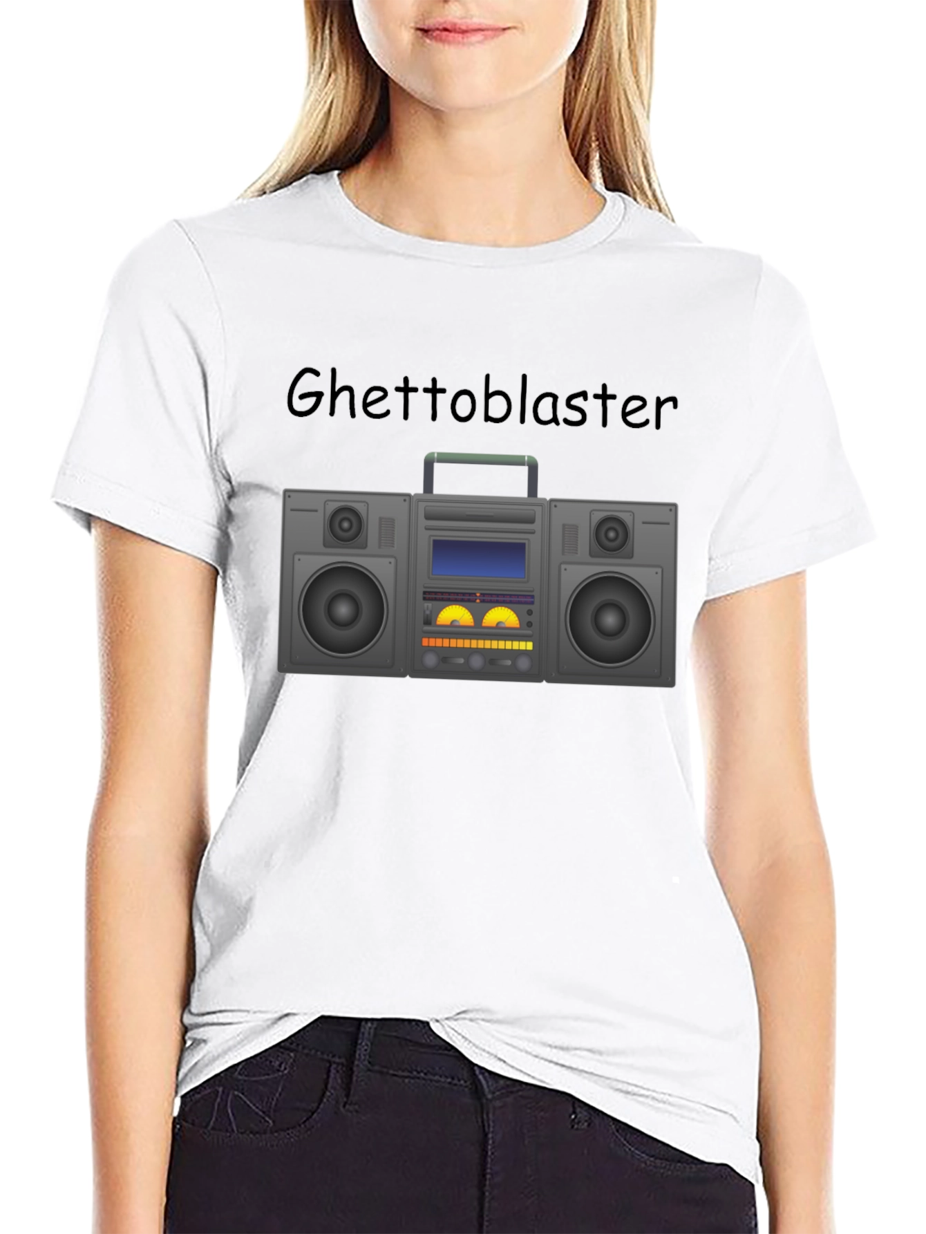 Retro Ghetto Blaster Graphic Tee - Boombox T-Shirt