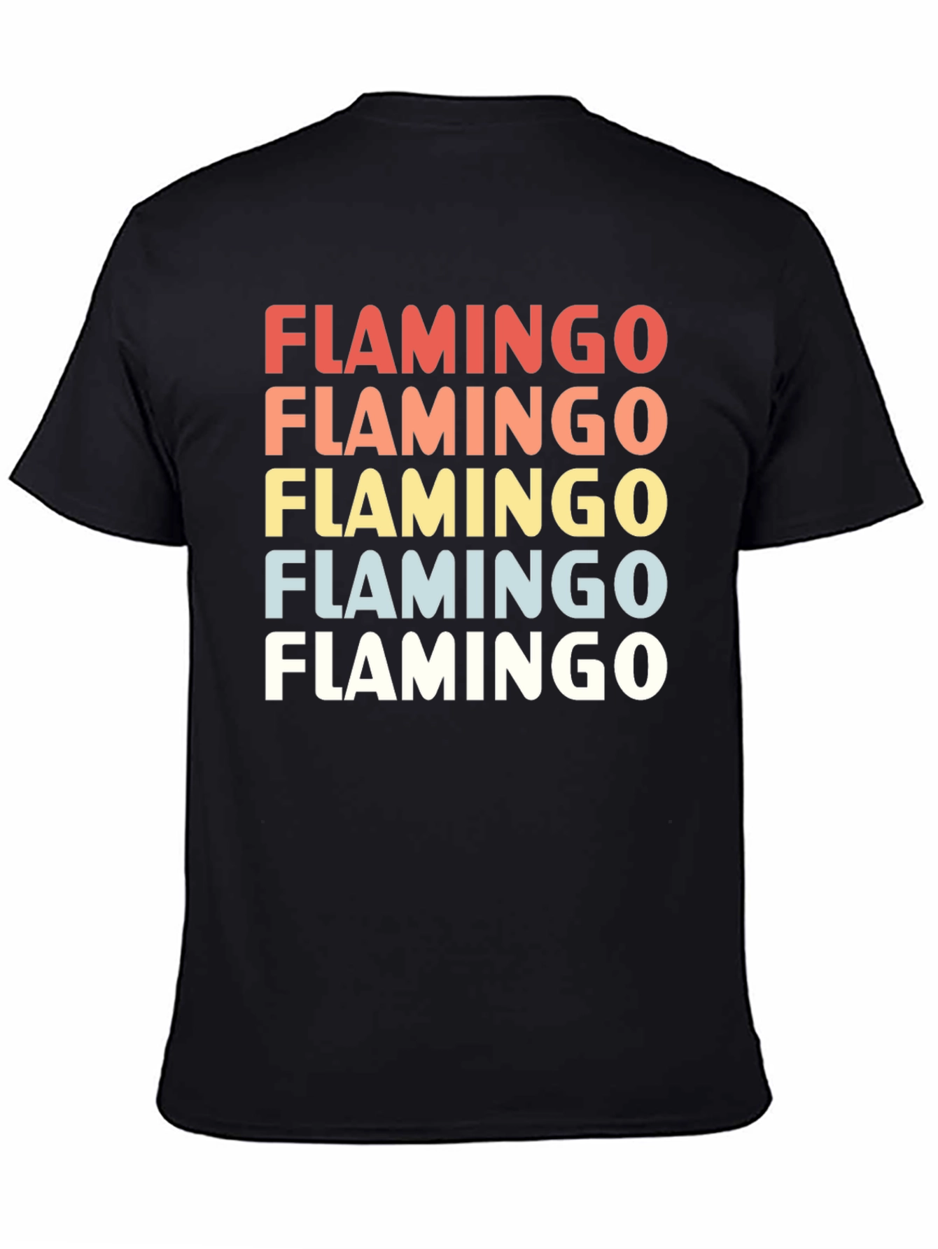 Retro Flamingo Graphic T-Shirt Black Cotton Tee